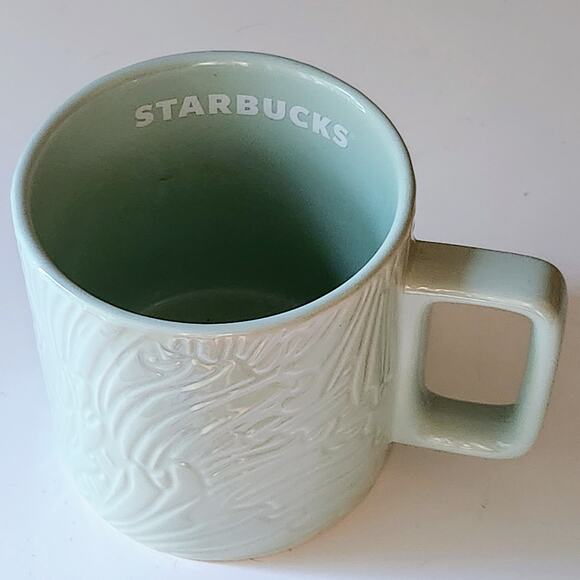 Starbucks 2022 Mint Green Anniverysary Siren Mermaid Tail 14 oz Ceramic Mug - Picture 4 of 9